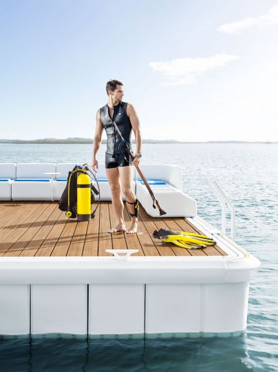 Wasserlandschaft, ein neuer Ort zum Leben, auf dem Wasser