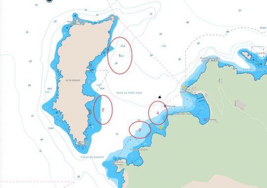 Détails des zones de bouées