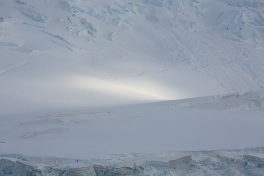 Rayon de soleil sur un glacier.