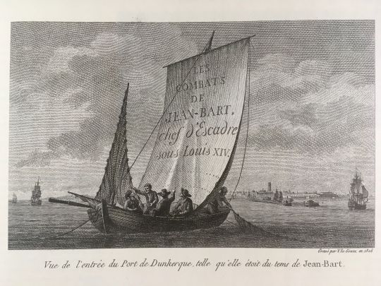 Gravure de Pierre Ozanne, les combats de Jean Bart