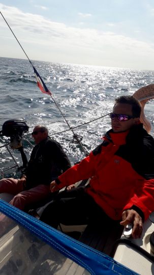 Maxime Dalle et Patrick Tabarly en route pour Dunkerque.