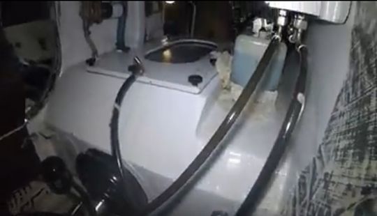 Puits de quille de La Fabrique en avant de la cloison de mât