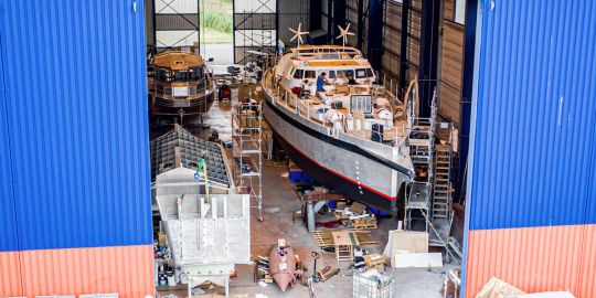 Le voilier cargo Grain de Sail en chantier, photo : Grain de Sail