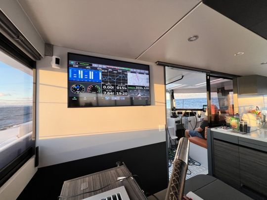 The wide TV screen can be use as a repetitor