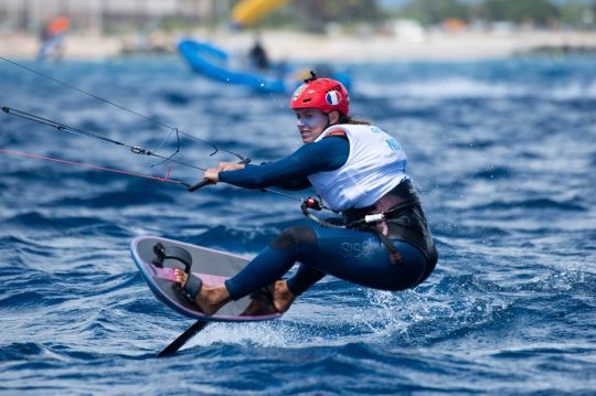 Lauriane Nolot - Vainqueur de l'ENGIE Kite Tour Fréjus en Kitefoil © E.Bellande/FFVoile