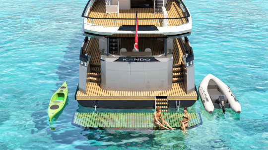 Une plateforme submersible permet de profiter de la mer