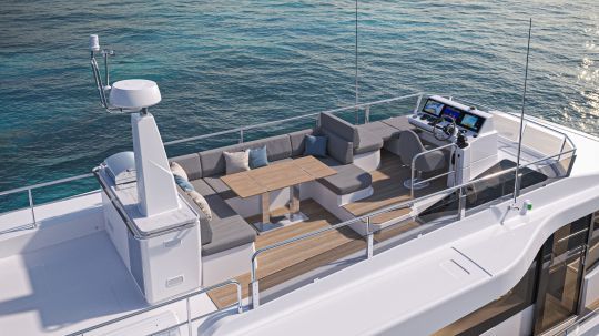 Le flybridge du Swift Trawler 54