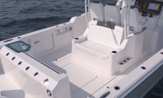 The 34CC feature a large cockpit well equipped for fishing