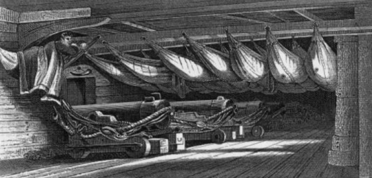 Marins se reposant dans leurs hamacs, 1851
