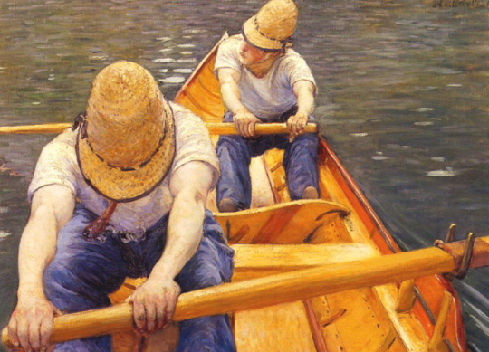 Canotiers ramant sur l'Yerres, Gustave Caillebotte 1877