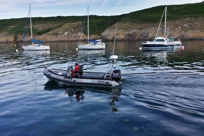Christophe Maupaté auf seinem RIB