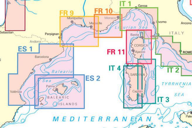 Die Mittelmeerabdeckung der NV-Diagramme