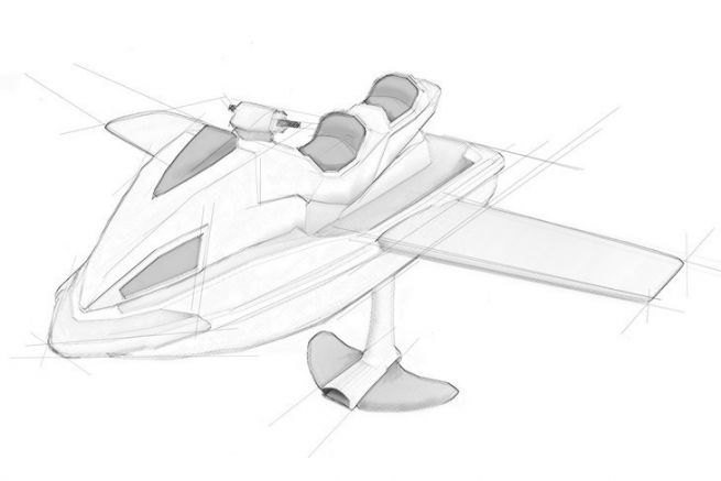 Das Wataircraft, ein Jet-Ski mit Tragflchen und einer Folie