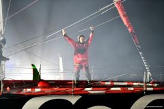 Yannick Bestaven bei der Ankunft der Vende Globe