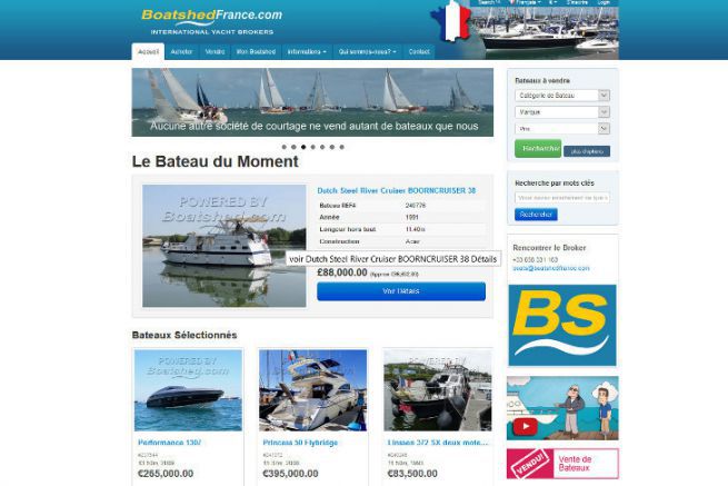 Bootshaus, Makler-Website fr gebrauchte Sportboote