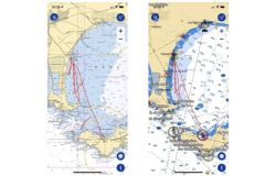 TZ iBoat bietet die Mglichkeit, 2 Arten von Diagrammen anzuzeigen: Raster (links) oder Vektor (rechts)