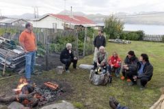 Asado vor dem Beagle-Kanal, mit Jean Le Cam, Vincent Riou und Isabelle Autissier