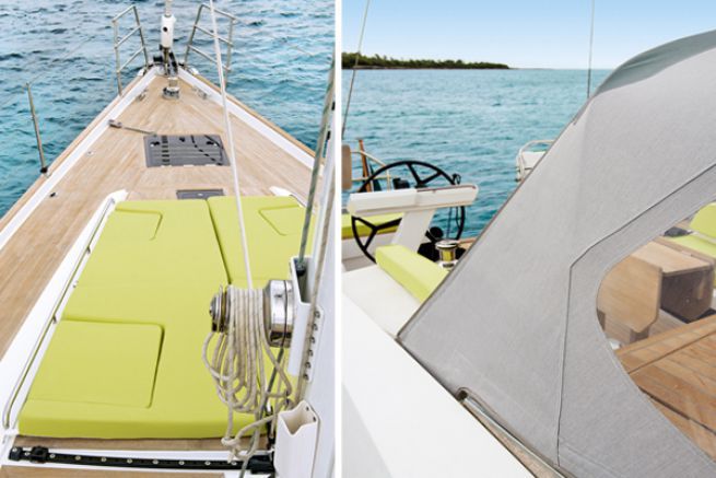 Sonnenbaden und Rckenverschluss aus Sunbrella Stoffen - Wauquiez Pilote Saloon